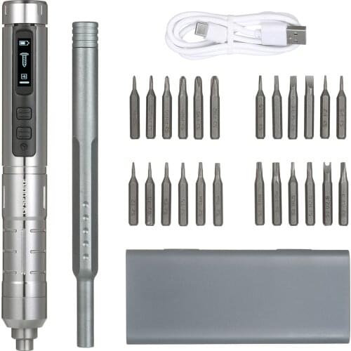 SEQURE Smart Electric Pen Screwdriver Kit 245RPM Cordless Screwdriver Set with 24 Magnetic Driver Bits for Electronics Repair