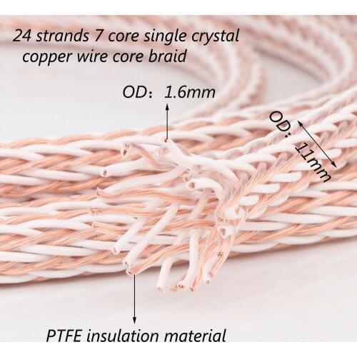 24 Cores 12TC High Purity OCC Wire Speaker Cable Power Cord For Speaker Amplifier CD DVD Player Turntable