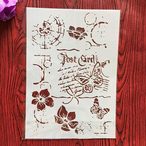 29 * 21cm Butterfly flower DIY Stencils Wall Painting Scrapbook Coloring Embossing Album Decorative Paper Card Template