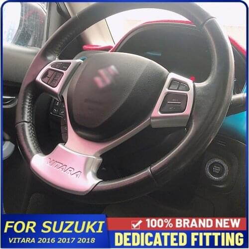3Pcs/Set Car Steering-Wheels Kit Trim Frame Cover Interior Decorations For Suzuki Vitara 2016 2017 2018