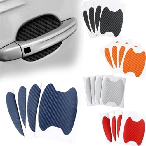 4Pcs/Set Car Door Sticker Carbon Fiber Scratches Resistant Cover Auto Handle Protection Film Exterior Styling Accessories