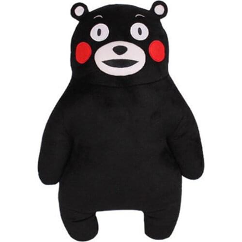 50CM Anime Japan Mascot Kumamon Bear Plush Pillow Adorable Doll 2Styles Cartoon Black Bear Soft Stuffed Animal Toys For Children