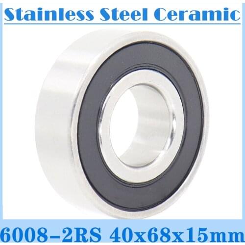 Bearings 6008 ( 1 PC ) 40*68*15 mm Bicycle Hub Wheel Hybrid 440C Stainless Steel Rings With Si3N4 Ceramic Balls Bearing S6008