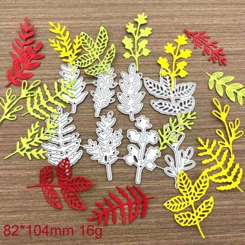 8Pcs/Set Christmas Plant Leaves Cut Diy Handmade Mold Paper Metal Craft Dies for Card Making Cut Dies 2021 Embossing New