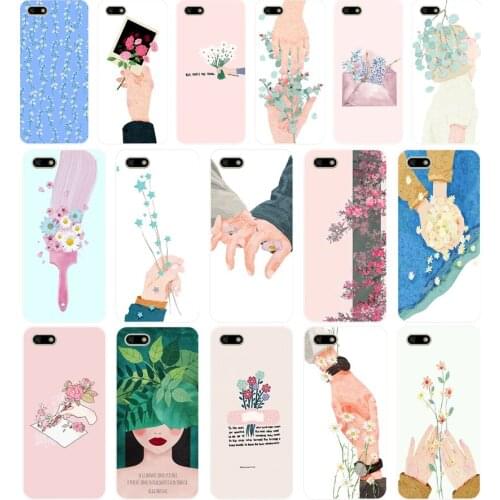 84AA Art Flower Soft Silicone Tpu Cover phone Case for Huawei Honor 7A PRO 5.45 5.7 7C 7X Y5 2018