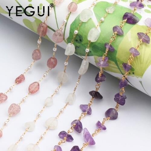 YEGUI C37,jewelry making,gold chains,necklace for women,natural stone,copper metal,jewelry findings,diy jewelry,50cm/lot
