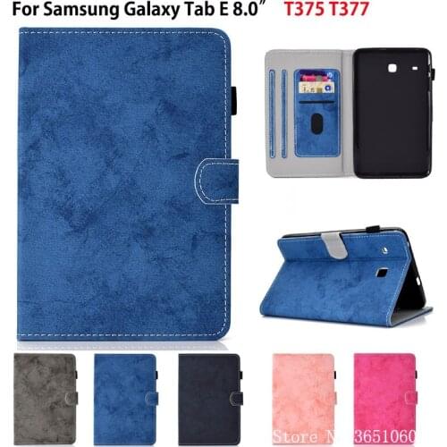T377A Case For Samsung Galaxy Tab E 8.0 T375 T377 T377V SM-T377 8.0" Cover Funda Tablet Silicone PU Leather Stand Shell Coque