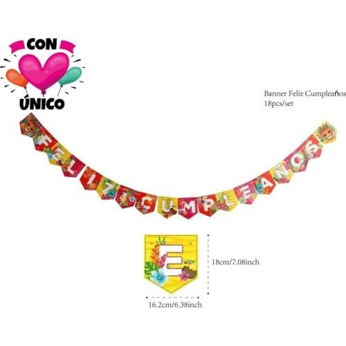 CONUNICO Birthday Tropical Party Photobooth Props Party Supplies Invitation Card Garland Paper Hawaii Aloha Summer HI3514