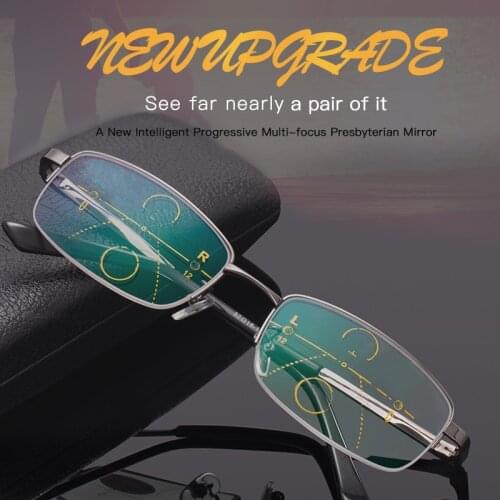 Intelligent presbyopic glasses male far and near dual-purpose progressive multi-focus comfortable double focus old men glasses