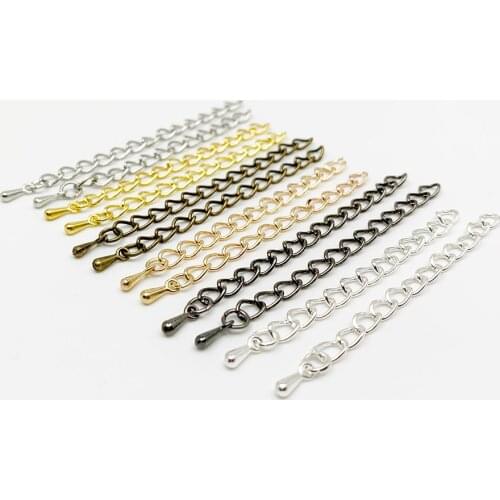 20pcs/lot 50mm 70mm Water Drop End Beads With Extended Extension Tail Chain Connector Supplies For DIY Jewelry Making Findings