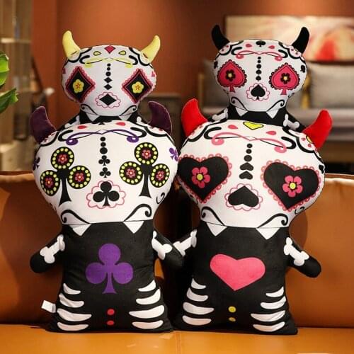 Korea Drama True Beauty Devil Pillow Stuffed Plush Purple Evil Monsters Horn Skull Hug PIllow Pink Plushie Doll Birthday Gifts