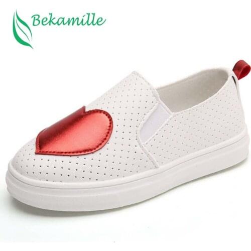 Bekamille Autumn Kids Shoes For Girls Baby Cute Love Breathable Sneakers Fashion Children Shoes Casual Girls Princess Loafers