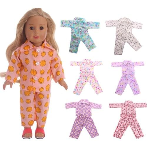 Handmade Doll pajamas suit the best gifts for 18 inch American and 43cm baby doll clothes accessoreis