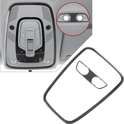 2Pcs Carbon Fiber Reading Light Lamp Cover Trim For Audi A4 B9 2017 2018 2019 2020 Auto Sticker Accessories