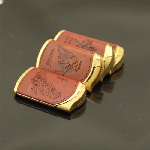 Metal Inflatable Butane Gas Creative Windproof Lighter Fashion Classic Leather pattern Lighter Gadgets For Men