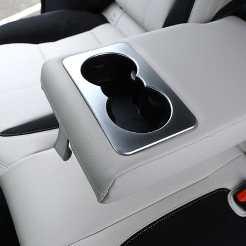 For Landrover Range Rover VELAR 2017 Car-styling Rear Row Cup Holder Cover Trim ABS Matte Silver Interior Accessories