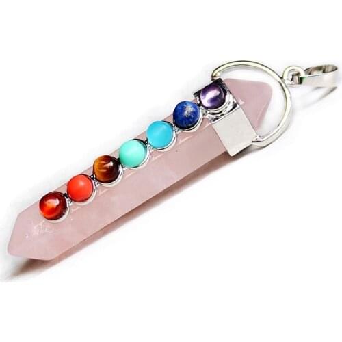 Natural Stone Pendulum for dowsing 7 Chakra Wand Reiki Healing quartz crystal pendant pendulum Meditation Spiritual Gift