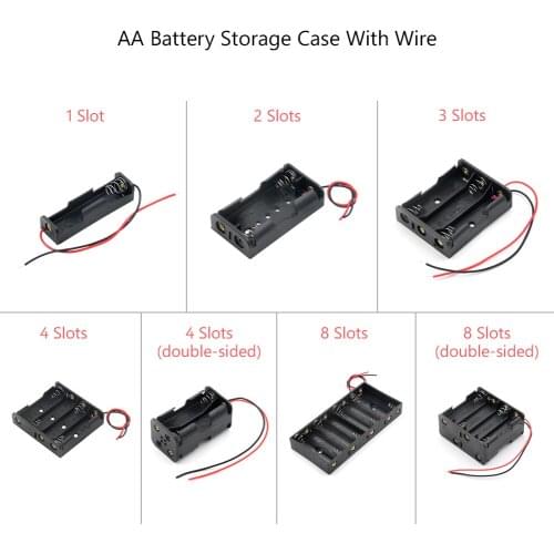2020 New 1 2 3 4 8 Slots AA Battery Case Box AA LR6 HR6 Battery Holder Storage Case With Lead Wire Bateria Protection Container