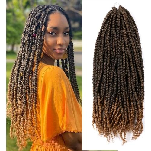 Full Star 18 " 11 Strands Synthetic Crochet Braids Hair Passion Twist Crochet Hair Pre-Looped Fluffy Ombre Braiding Twisted Hair