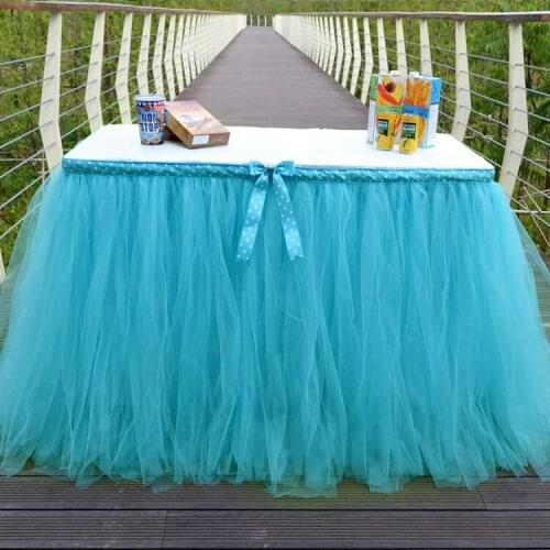 MultiColor Table Skirt Tableware Cloth Wedding Tutu Tulle Table Skirt Baby Shower Party Home Decor Table Skirting Birthday Party