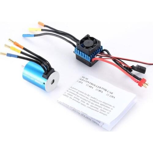 RC 3650 4300KV 3900KV 3500KV 3100KV Sensorless Brushless Motor With 60A Brushless ESC With LED Programming Card For 1/10 RC Car
