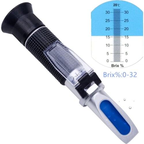 0~32% Brix Refractometer Handheld Sugar Concentration ATC Sweetness Tester Fruit Meter for Honey Vegetables With Box