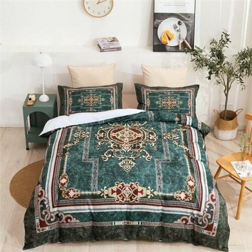 European-style luxury bedding set King Comforter set Bed Linen Green duvet cover set with pillowcase Twin Bed Sets Home Textiles