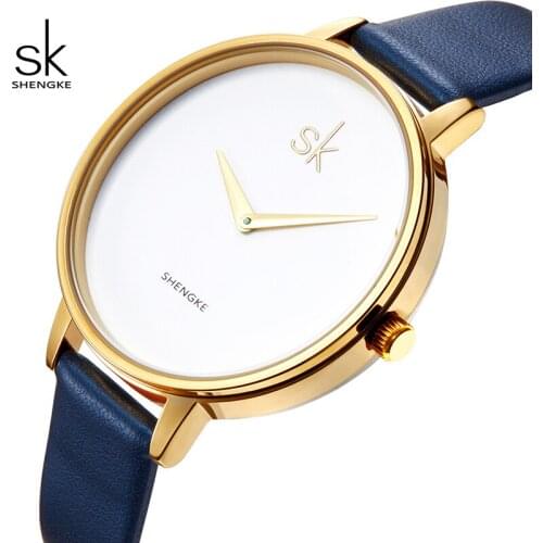 Shengke Top Brand Women Watches Simple Clock Luxury Quartz Watch Ladies Leather Wristwatch Relogio Feminino SK 2019 #K0046