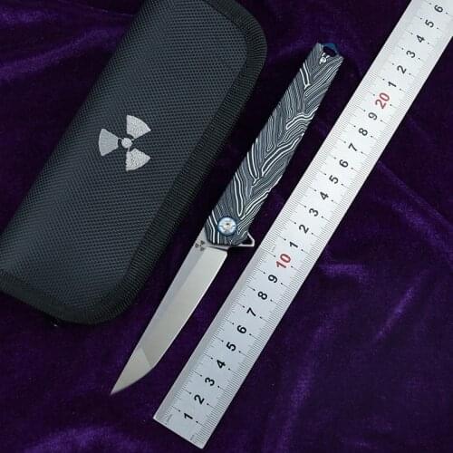 JR3315 Flipper folding knife D2 blade zebra pattern G10 handle outdoor camping survival kitchen knife fruit knife EDC tool