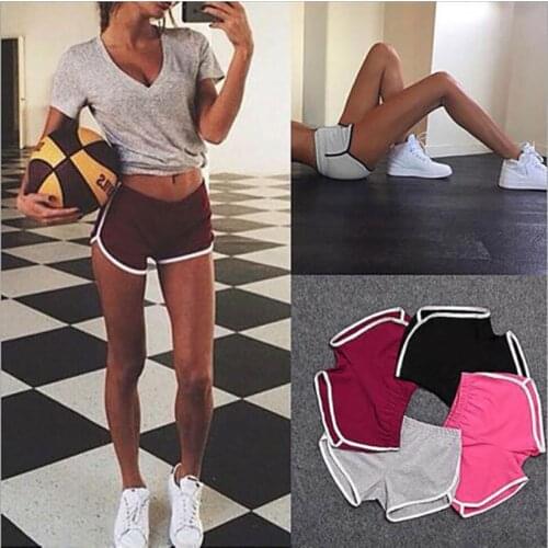 Sports Shorts Women Summer 2021 New Candy Color Anti Emptied Skinny Shorts Casual Lady Elastic Waist Beach Correndo Short Pants
