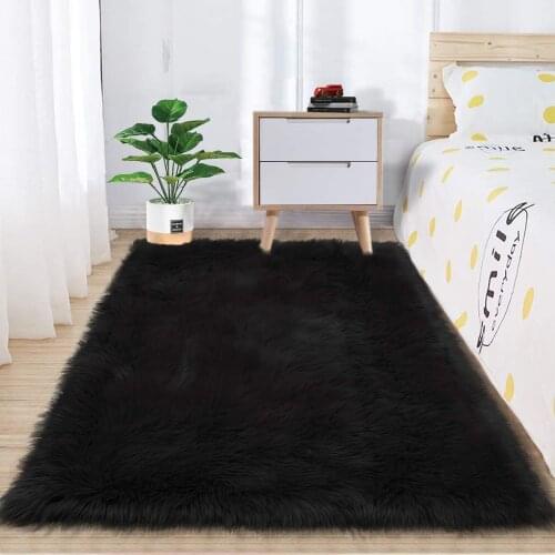 Super Soft Fluffy Bedroom Carpet Luxurious Plush Faux Fur Sheepskin Area Rug Home Decor Nursery Kids Girls Shaggy Carpet Rug