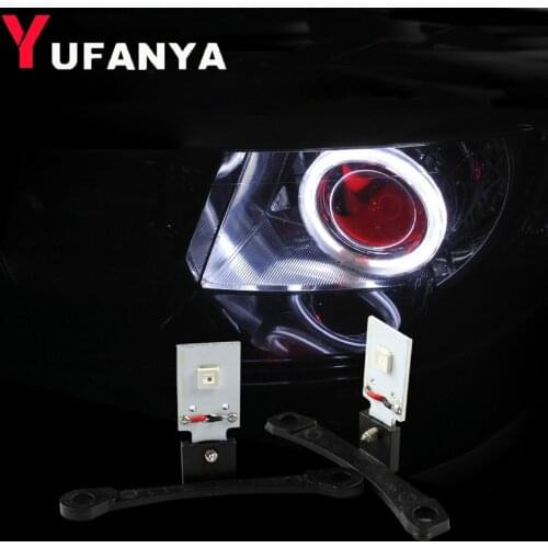LED Devil Demon Eyes For Universal Car Motorcycle 2.5 /3.0 inch Headlights Projector Lens with Turn-off Controller Wires