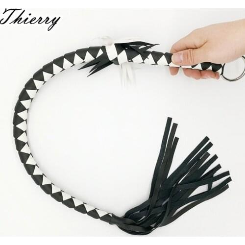 Thierry 85CM Flogger PU Whip Slave Spanking Bondage Fantasy Fetish Restraints sex toys for couple Flirting Erotic tame Lovers