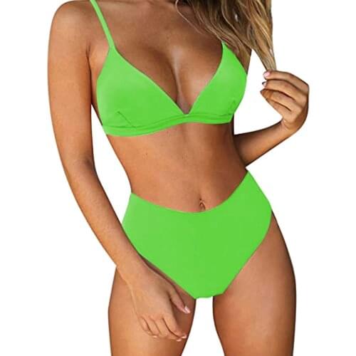 Triangle Bikini Womens Swimwear 2021 Bandeau Padded Push Up Swimsuit Summer Beachwear Strap Two-piece Suits Sexy Bathing Suit
