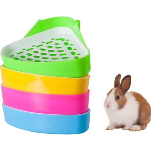 Pet Cat Rabbit Pee Toilet Plastic Small Animal Toilets Hamster Guinea Pig Practical Litter Tray Corner Pet Training 4 colours
