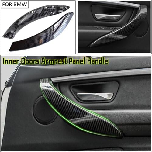 Carbon Fiber Car Interior Handle Inner Door Armrest Panel Pull Trim Cover For BMW 3 4 Series F30 F31 F32 F33 F34 F35 F36 F80 F83