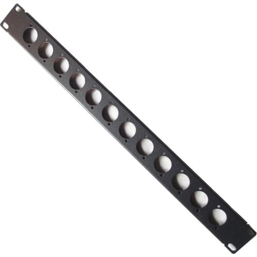 High quality 10pcs/lot 12 Port/Way/Hole XLR Patch Panel - 1U 19" Rack Mount D-Type Connectors - Audio