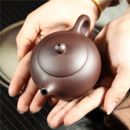 Yixing Purple Clay Teapot Raw Ore Zisha Semi Manual Chinese Pour Handle Xishi 200cc Tea Set Gifts Customized