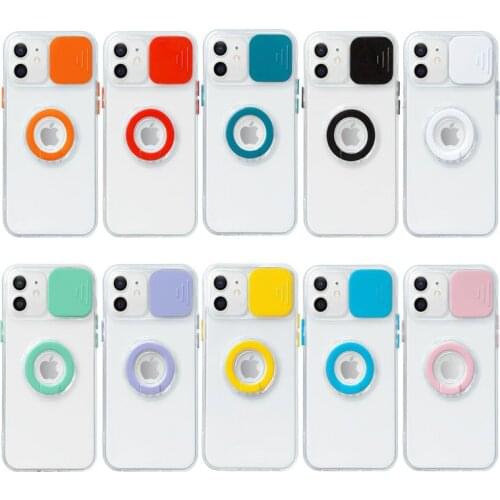 Mobile Camera Protection Ring Holder Phone Case For iPhone 12 Mini 11 Pro XS MAX XR X 8 7 Plus Clear Transparent TPU Back Cover