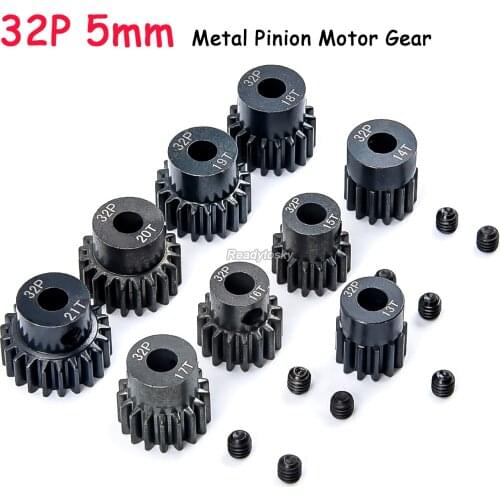 1:8 32DP 32P 5mm 13T 14T 15T 16T 17T 18T 19T 20T 21T Metal Pinion Motor Gear for 1/8 RC HSP HPI Crawler Buggy Truck Car