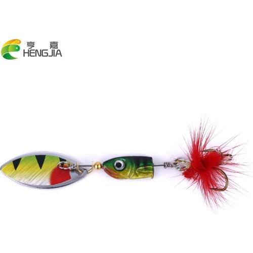 1PC 4.5cm 7g trolling isca artificial metal spinner spoon fishing lures sequin with feather wobble pesca fishing tackles