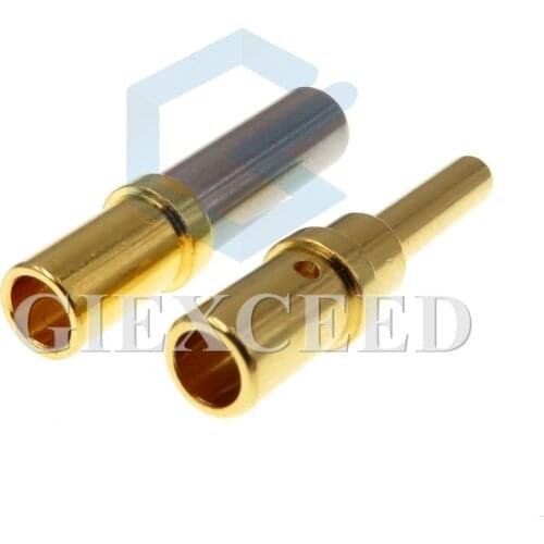 10 Pcs DTP 0460-220-1231 0462-210-1231 Stainless Steel Gold Plated Terminals Size 14-12AWG Pin Auto Terminal For Deutsch