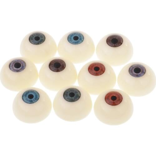 10 pcs 30 mm Half Round Hollow Plastic Eyes Blue Brown Purple Eyeballs Dolls DIY Making & Repair Accessories