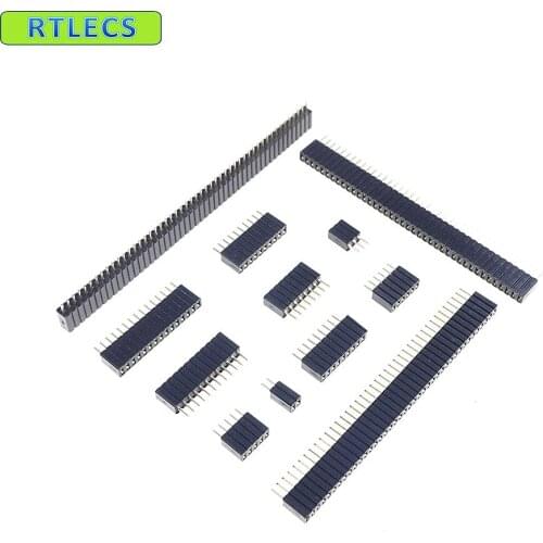 1000pcs 4.6 mm Height 1.27 mm Receptacle Socket Female PCB Header 2 3 4 5 6 7 8 9 10 11 12 13 14 15 16 20 40 50 Pin Through Hole