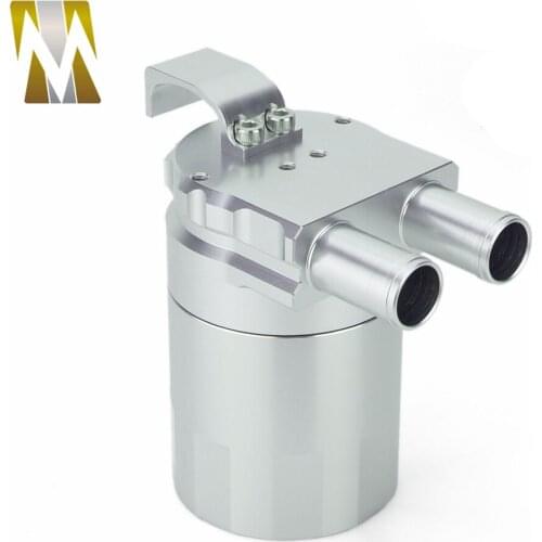 0.5L Fuel Tanks Universal Aluminum Reservior Oil Catch Can Alloy Tank for N54 335 BLACK & SILVER