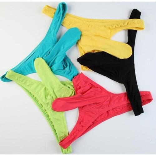 5PCS/Lots Men Thong G-string Jockstrap Sexy Elephant Nose Penis Pouch Gay Panties Modal Underwear T-back Thongs Bikinis Tanga