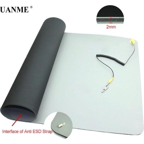 710x500x2mm Anti-Static ESD Mat+Ground Wire+ESD Wrist For Mobile Phone Computer Sensitive Electronics Repair Blanket Work Pad