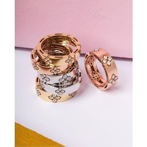 AccKing Luxury Stackable Chic Rings For Women Wedding Cubic Zircon Engagement Dubai Bridal Statement Finger Ring