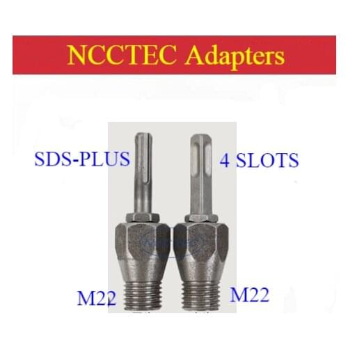 Adapter connector adaptor SDS-PLUS 4 slots square handle to M22 for electric hammer impact drill machine and diamond drill bits