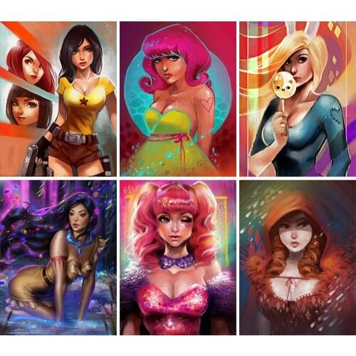 Diamond Painting Cartoon Beauty Girl Character 5D DIY Full Square/Round Embroidery Mosaic Kit Handmade Art Gift Home Decoration